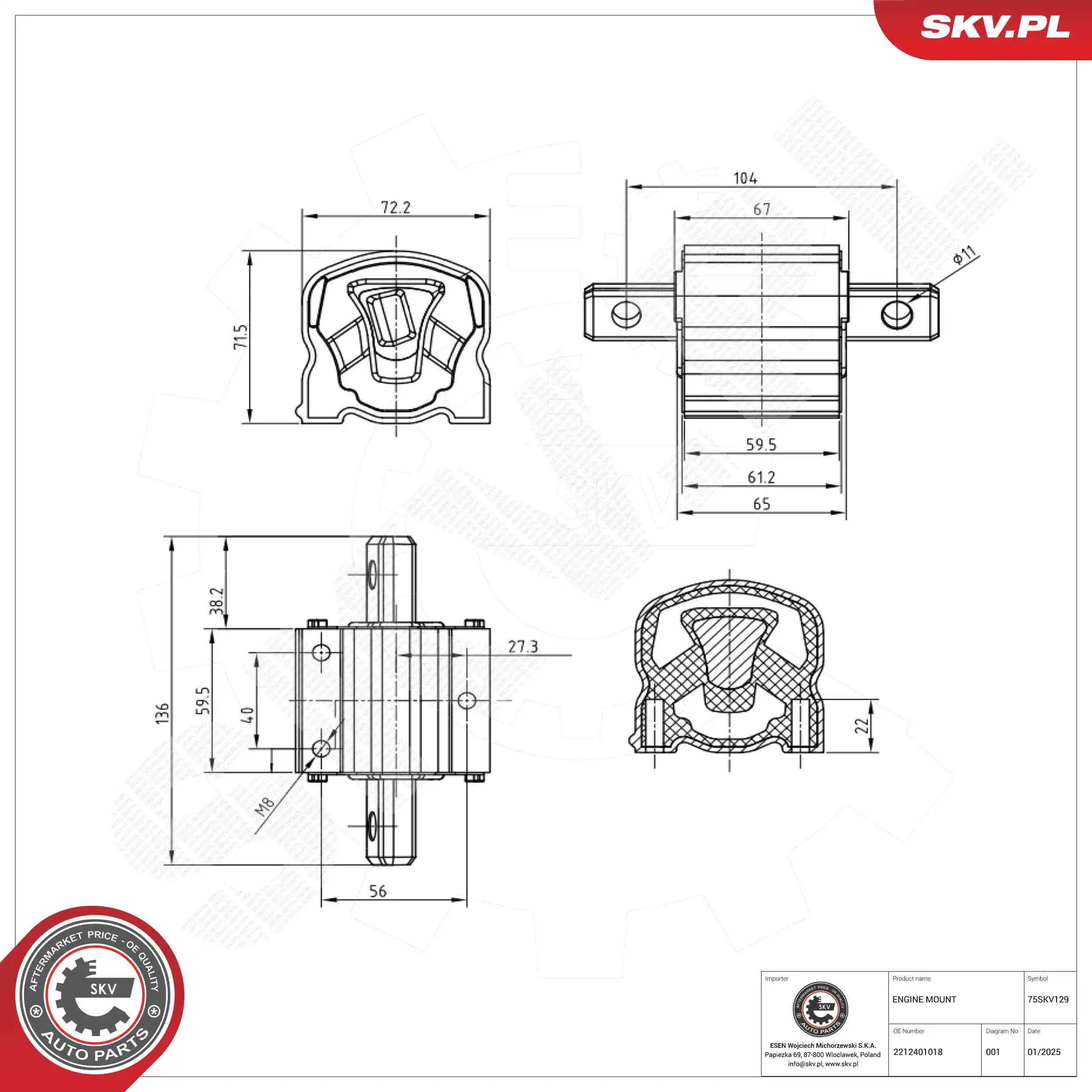 Mounting, engine